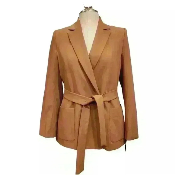 Calvin Klein Tan Waist Tie Blazer Jacket $139 - Picture 3 of 15